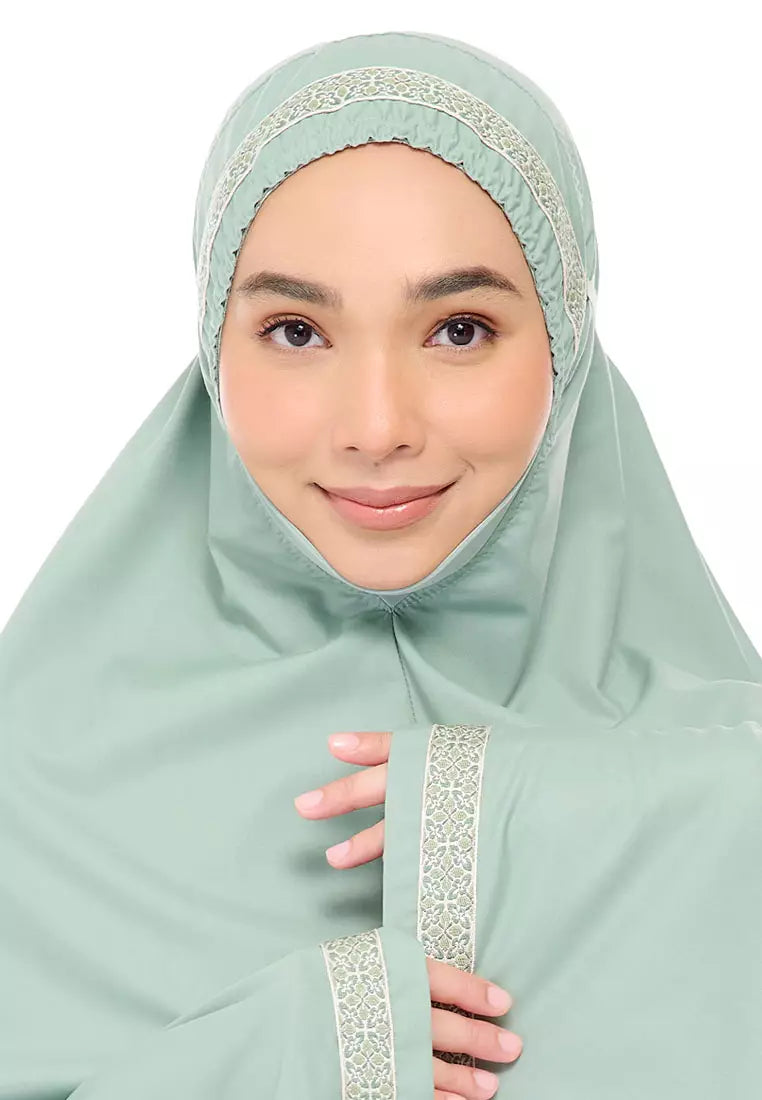 Siti Khadijah Telekung Modish Hanabishi in Iceberg Green