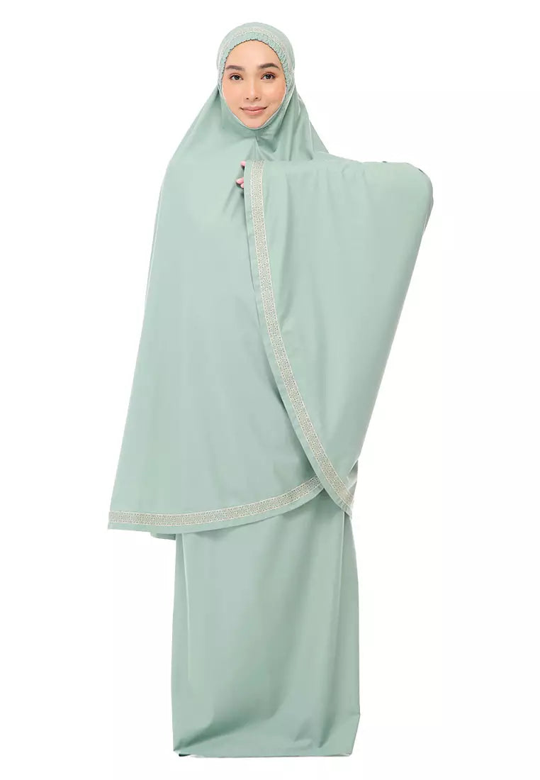 Siti Khadijah Telekung Modish Hanabishi in Iceberg Green