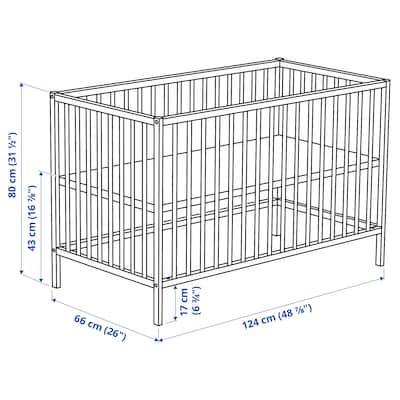 SNIGLAR Cot, beech, 60x120 cm