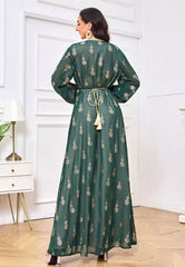 2024 new elegant sequin long maxi dress Kaftans Jubahs CA24021903GR