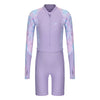 Surfing Girl's one-piece long-sleeve shorty swimsuit SUZY