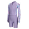 Surfing Girl's one-piece long-sleeve shorty swimsuit SUZY