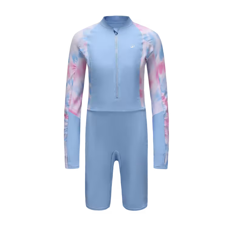 Surfing Girl's one-piece long-sleeve shorty swimsuit SUZY