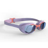Swimming goggles XBASE - Clear lenses - Kids’ size - pastel purple orange