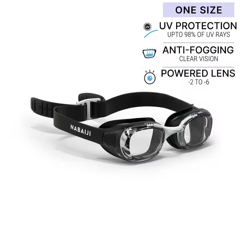 Swimming XBASE corrective goggles - Clear Lenses - Single size - Black