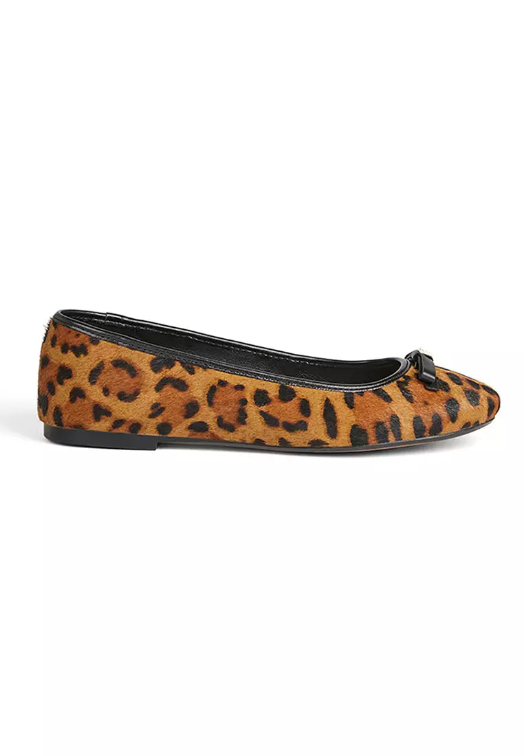 Ted Baker Women's Imitation Leopard Bow Ballerina Shoe