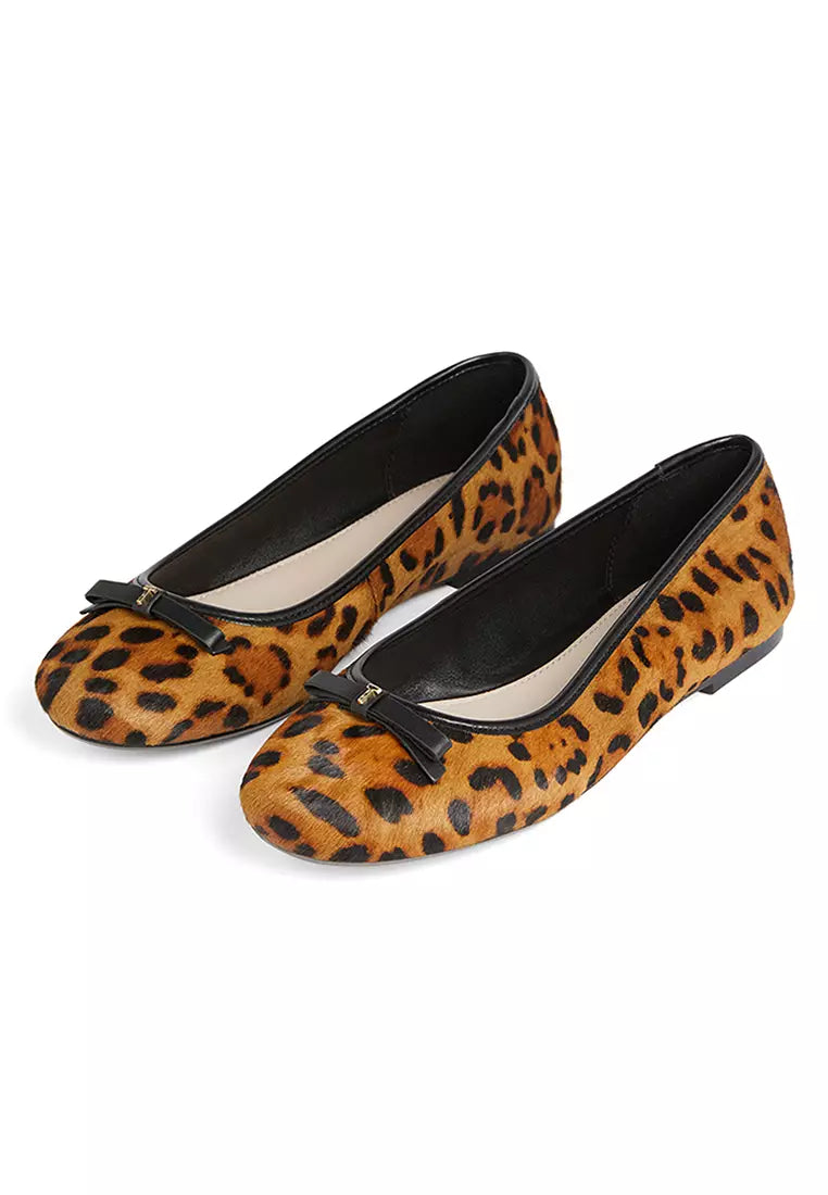 Ted Baker Women's Imitation Leopard Bow Ballerina Shoe