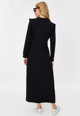 Modest Long Sleeves Crew Neck Dress