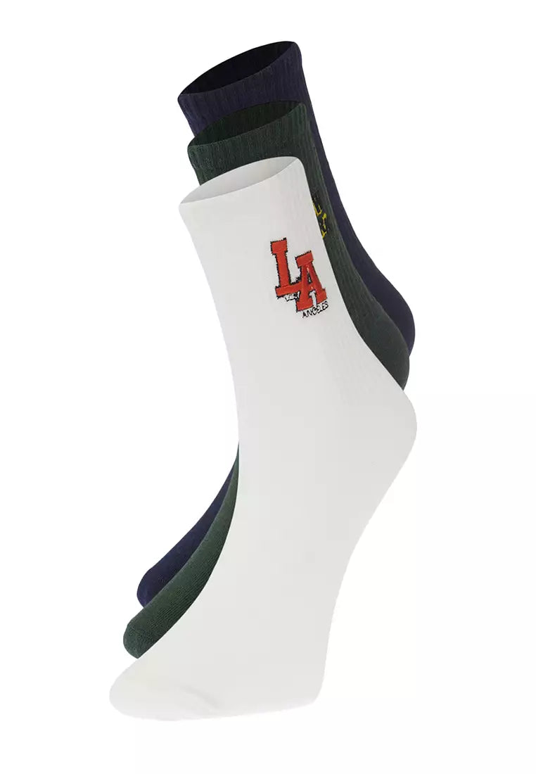 Men's Multicolored 3-Pack College Socks