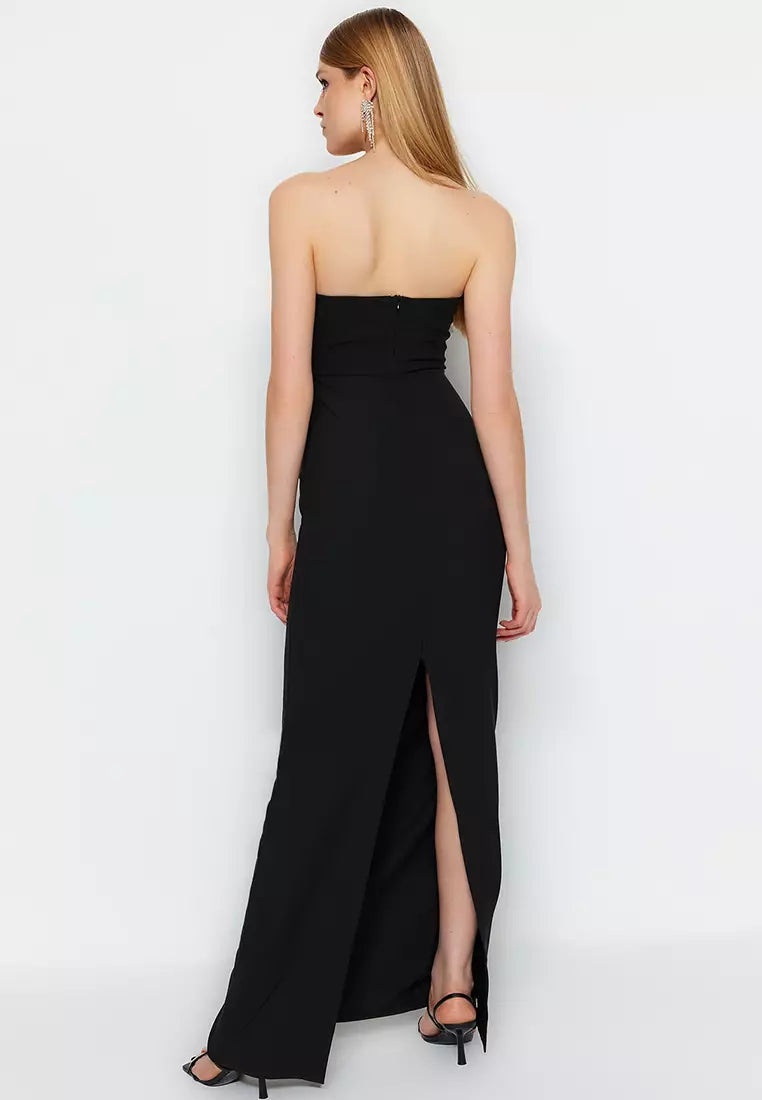 Lined Woven Evening Dress