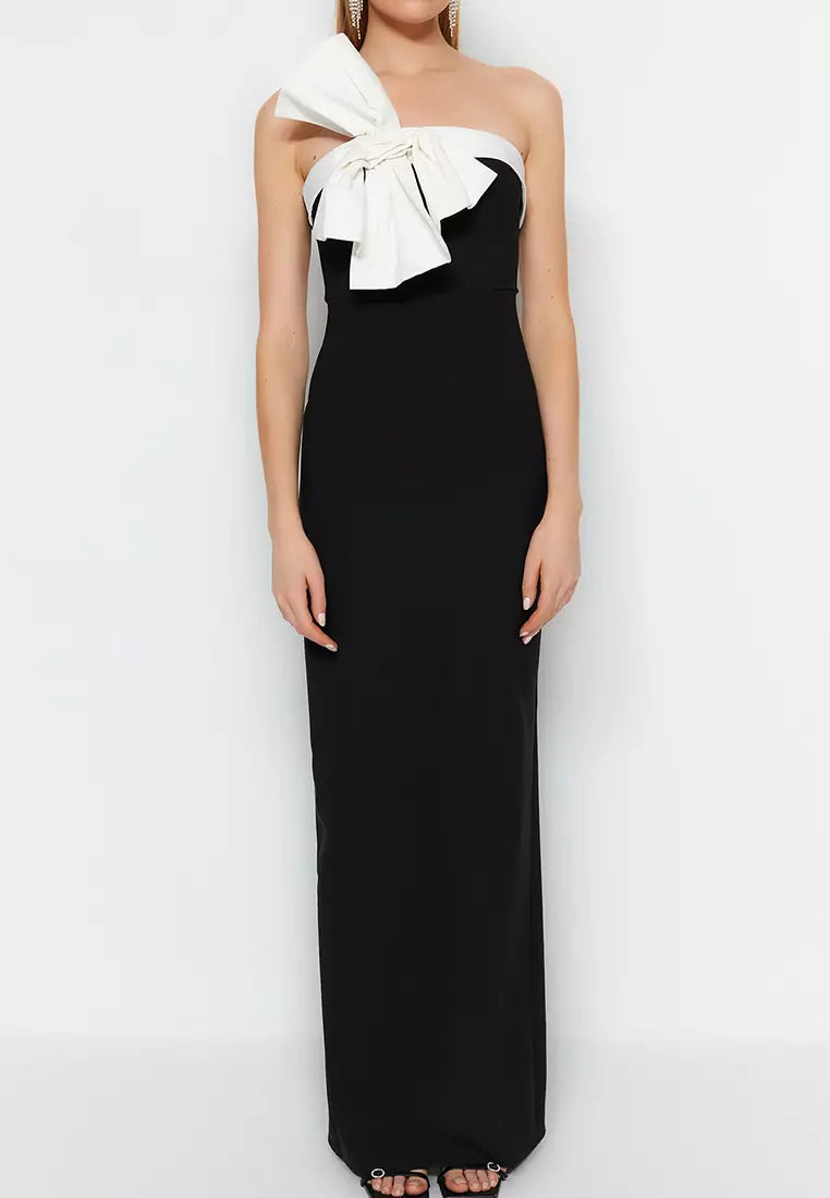 Lined Woven Evening Dress