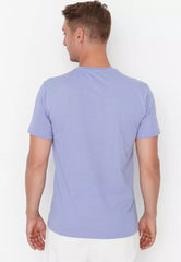 Lilac Men's Basic Regular/Regular Cut, Crew Neck Short Sleeved T-Shirt