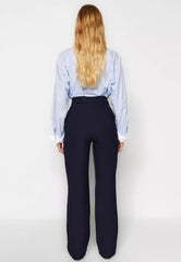 Straight Cut Pleated Trousers