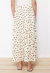 Polka-Dot Pleated Skirt