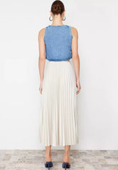 Pleated Maxi Knitted Skirt