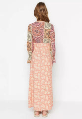 Modest Tile Ethnic Patterned Woven Dress