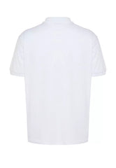 White Regular Short Sleeve Men's Textured 100% Cotton Polo Collar T-shirt