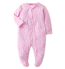 Newborn Baby Footie Pajama Double Zipper Infant Cotton Onesie Sleeper Pjs Footed Sleep Play -By Sea Courier Method