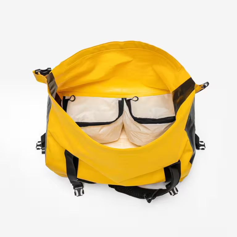 Waterproof duffle bag - travel bag 80 L yellow black