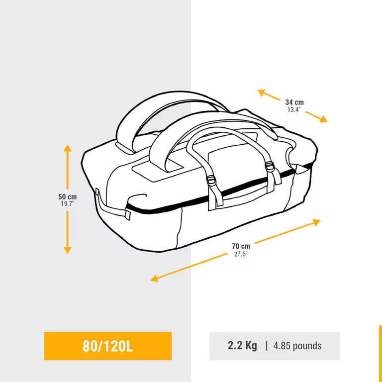 Waterproof Trekking Carry Bag - 80L to 120L - DUFFEL 900 EXTEND WP