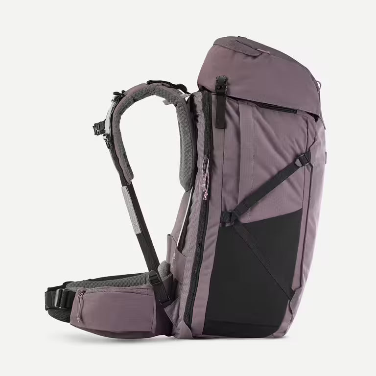 Women's Travel 900 60+6L suitcase-style travel backpack - Brown