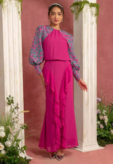 RECYCLED CHIFFON PUFF SLEEVES KURUNG